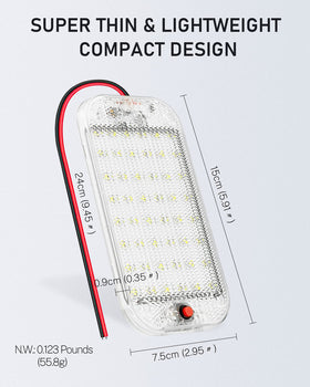 MERTTURM ceiling-mounted in RV demonstrating even cabin illumination