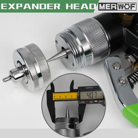 MERWOF expander head mounted on tubing in use demonstrating consistent expansion speed