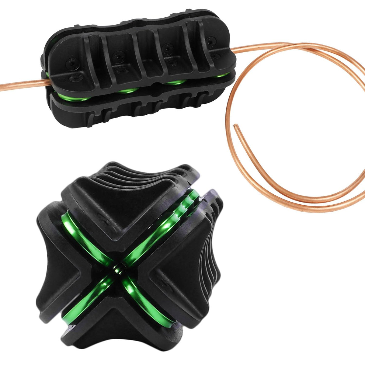 MERWOF front view of tubing straightener for fast, portable straightening