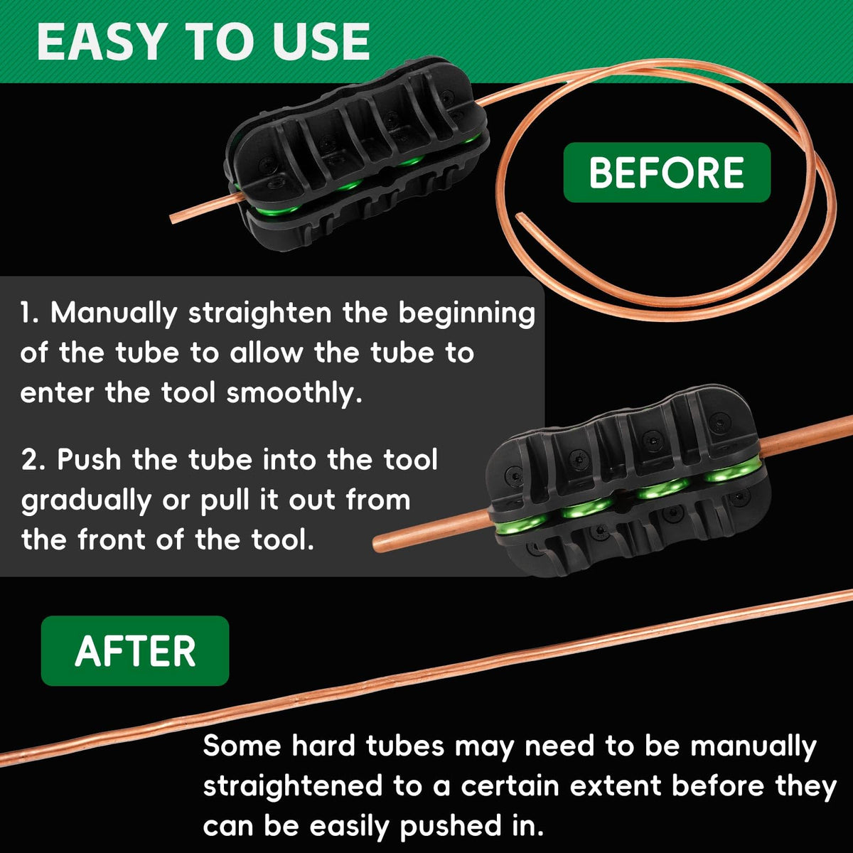 MERWOF straightener beside ruler showing compact size for portability and workshop convenience