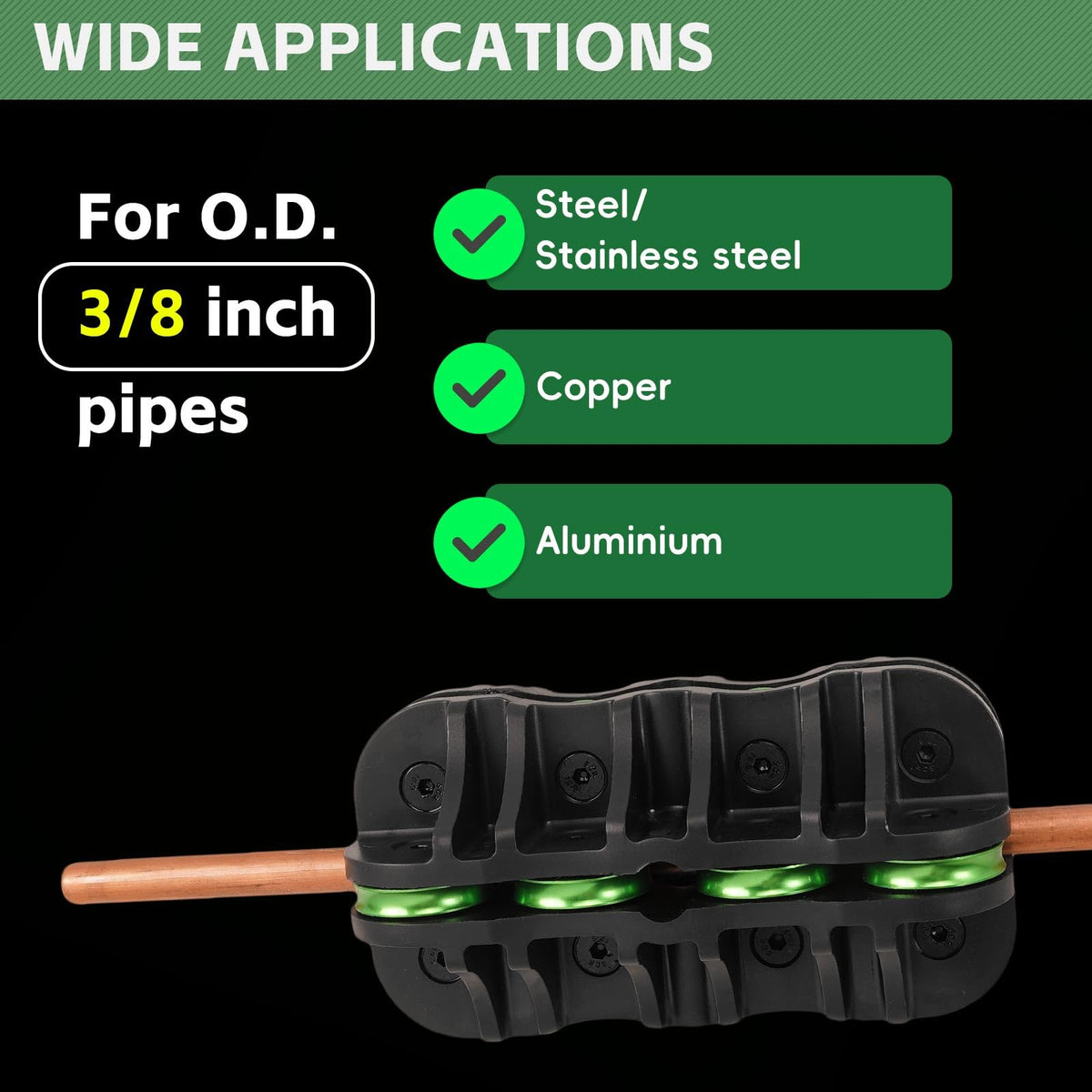 MERWOF tool in use on copper tube demonstrating quick coil removal and improved tube alignment