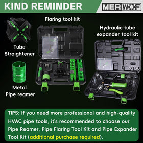 MERWOF straightener with copper, aluminum, and steel tubing for versatility