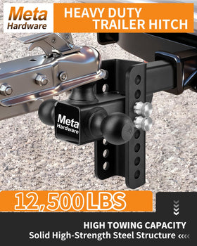 META Hardware close-up of tri-ball head for quick coupler swaps
