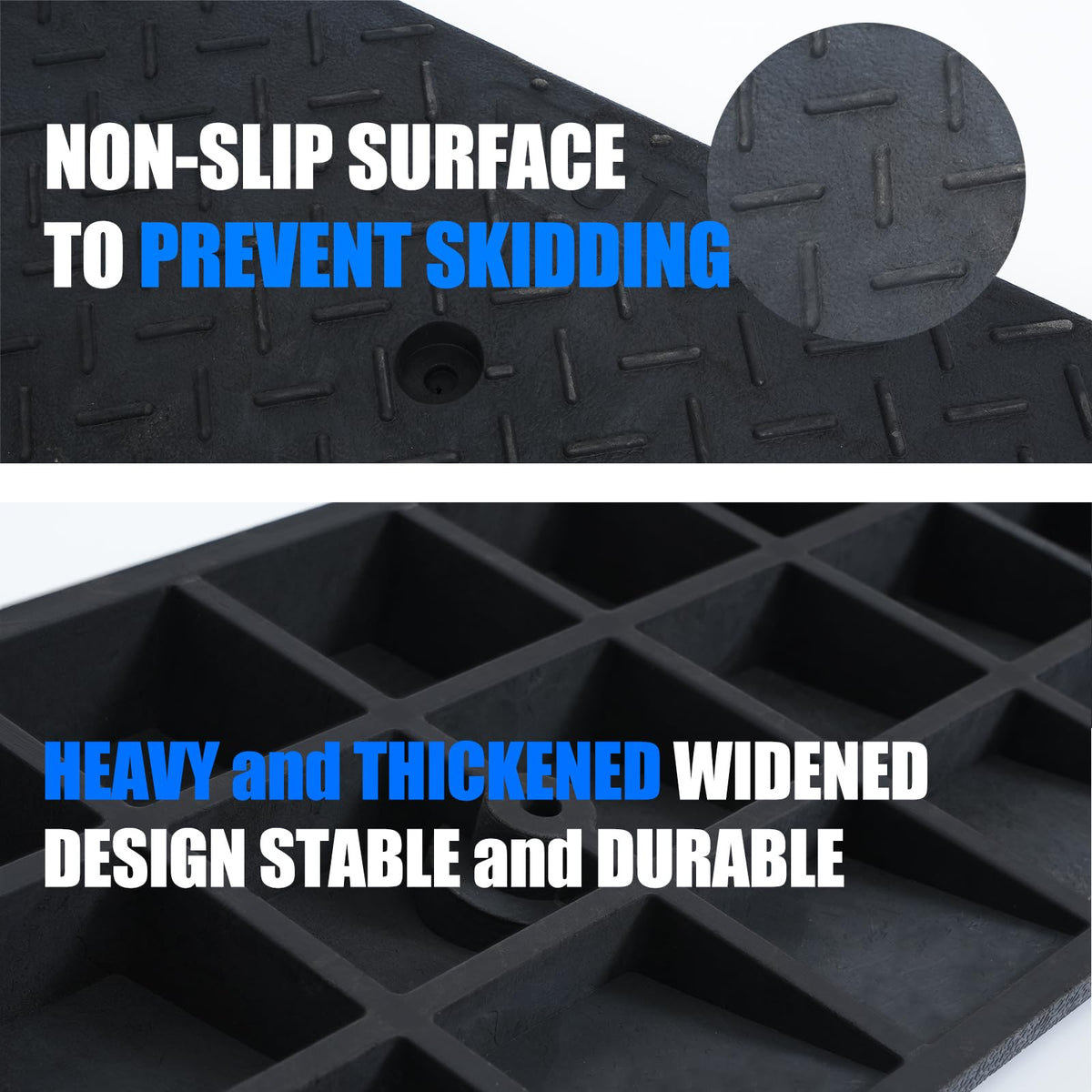 METFUIN ramp in use with car wheel demonstrating smooth curb transition
