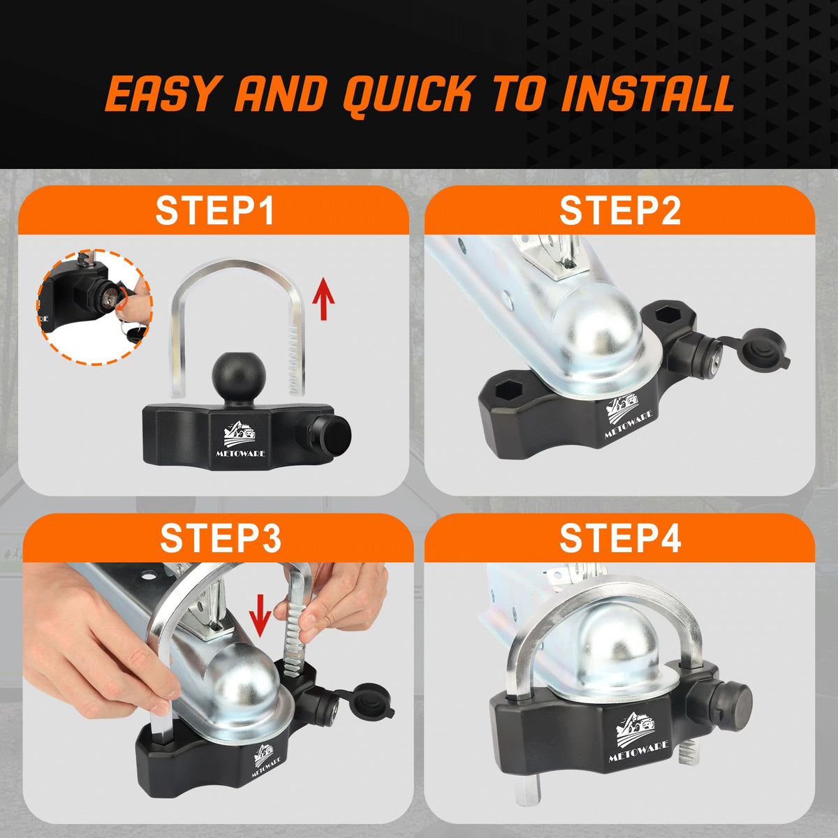 METOWARE ratchet shaft detail illustrating 11-position adjustable fit