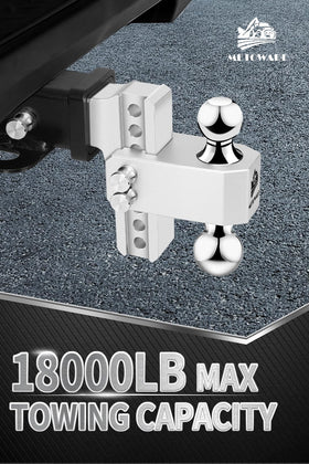 METOWARE close-up of integrated hitch balls showing quick switch benefit