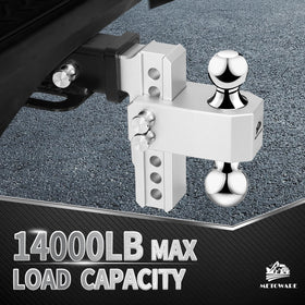 METOWARE dual hitch balls top view showing size options for load versatility