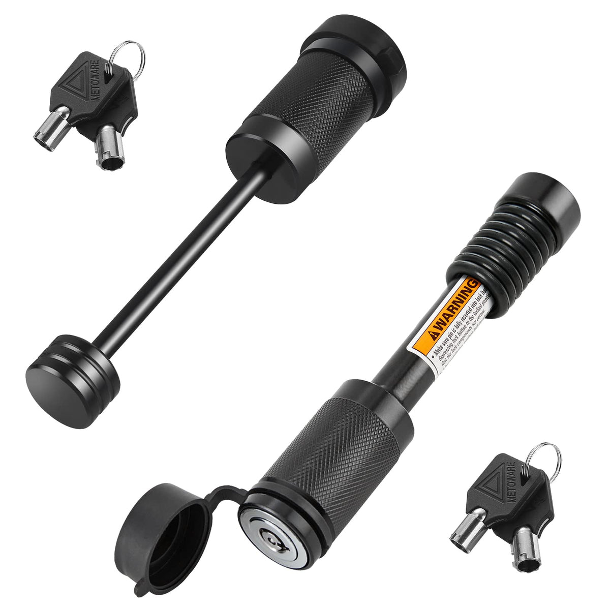 METOWARE front packaging showing keyed-alike hitch and coupler locks for easy identification
