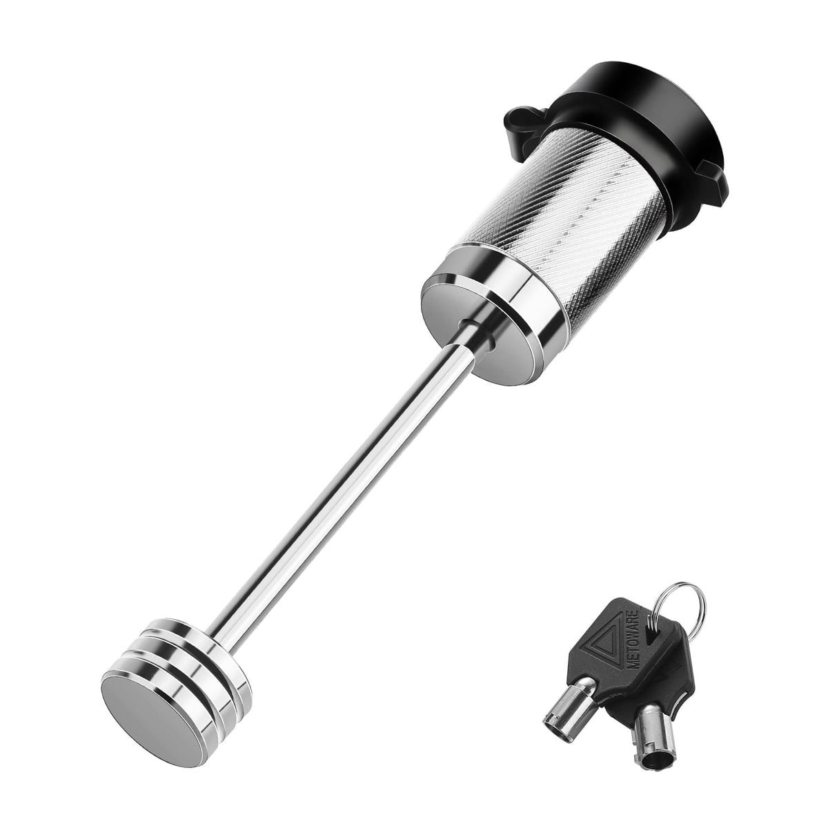 METOWARE front packaging showing the trailer coupler lock and contents, highlights protection