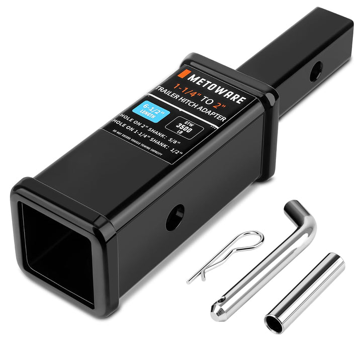 METOWARE front view showing 2-inch receiver opening and compatibility benefit