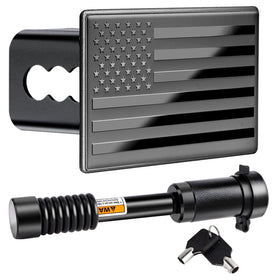 METOWARE front view flag hitch cover shows rugged protection
