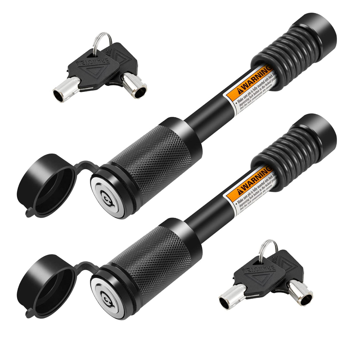 METOWARE front view of two-pack hitch locks showing sturdy construction benefit