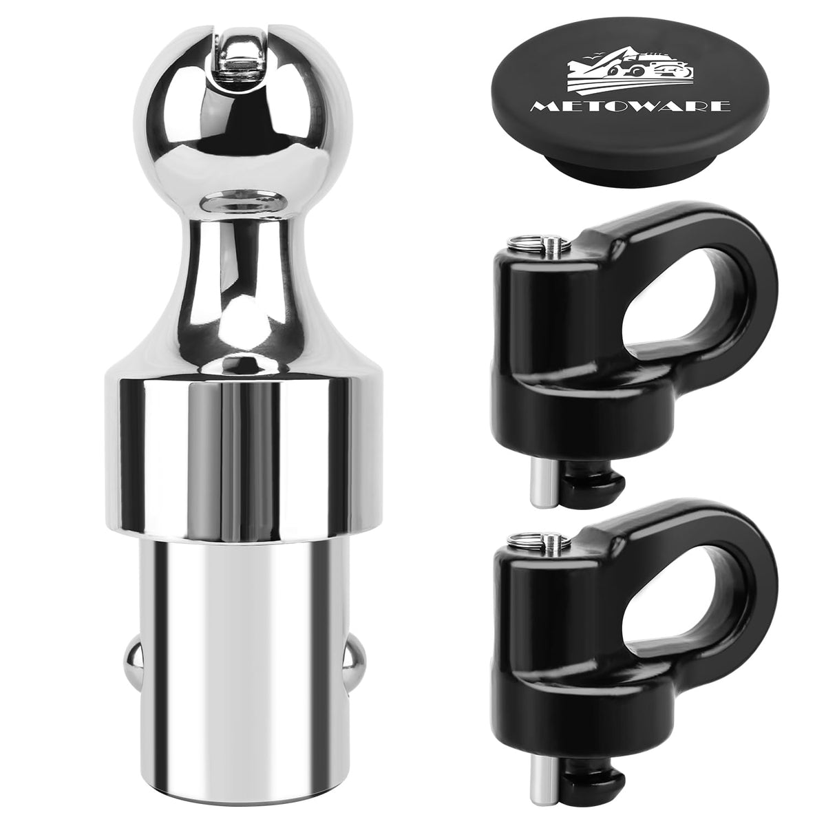 METOWARE gooseneck hitch ball front view showing robust construction and fit benefit