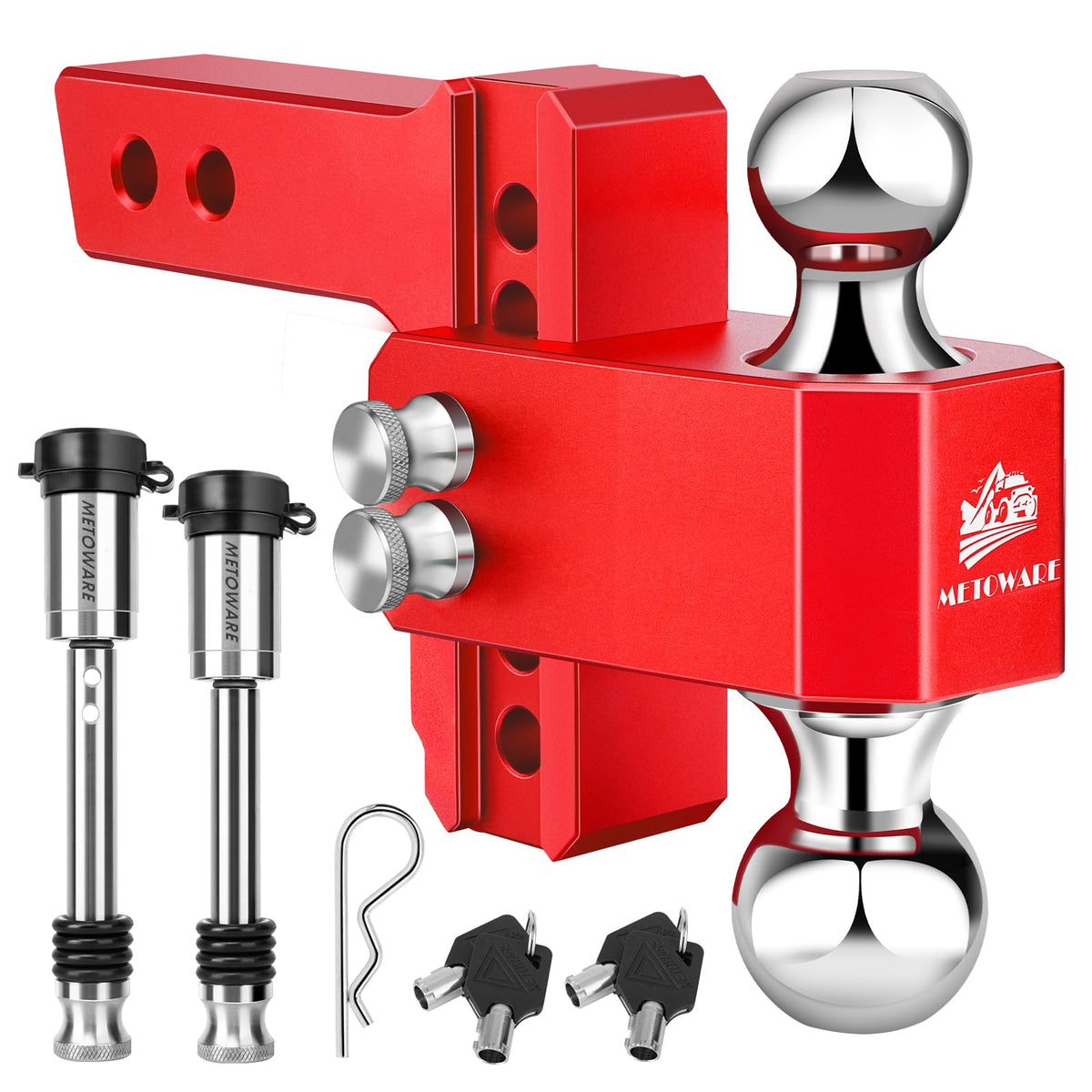 METOWARE front view of hitch showing receiver fit and strength benefit