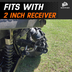 METOWARE hitch installed on UTV showing practical towing setup