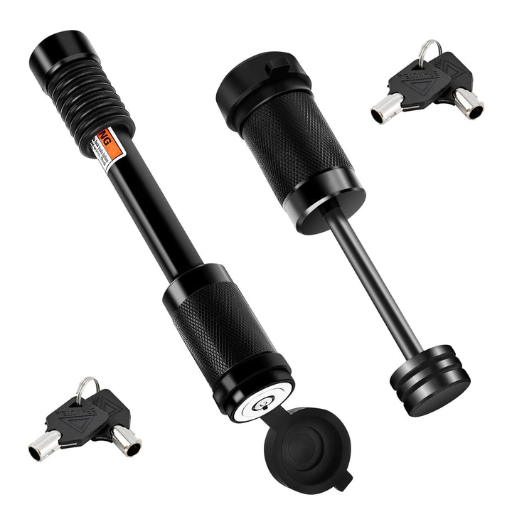 METOWARE hitch lock front view showing durable coating and secure fit