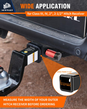 METOWARE side profile of hitch lock highlighting solid steel pin and finish