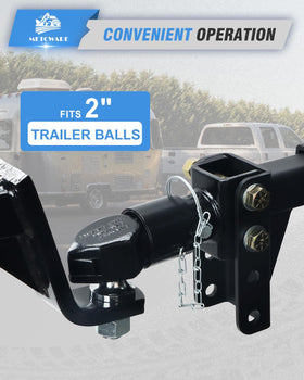 METOWARE coupler attached to trailer in use demonstrating towing stability