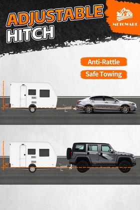 METOWARE hitch installed on pickup truck illustrating real-world towing stability