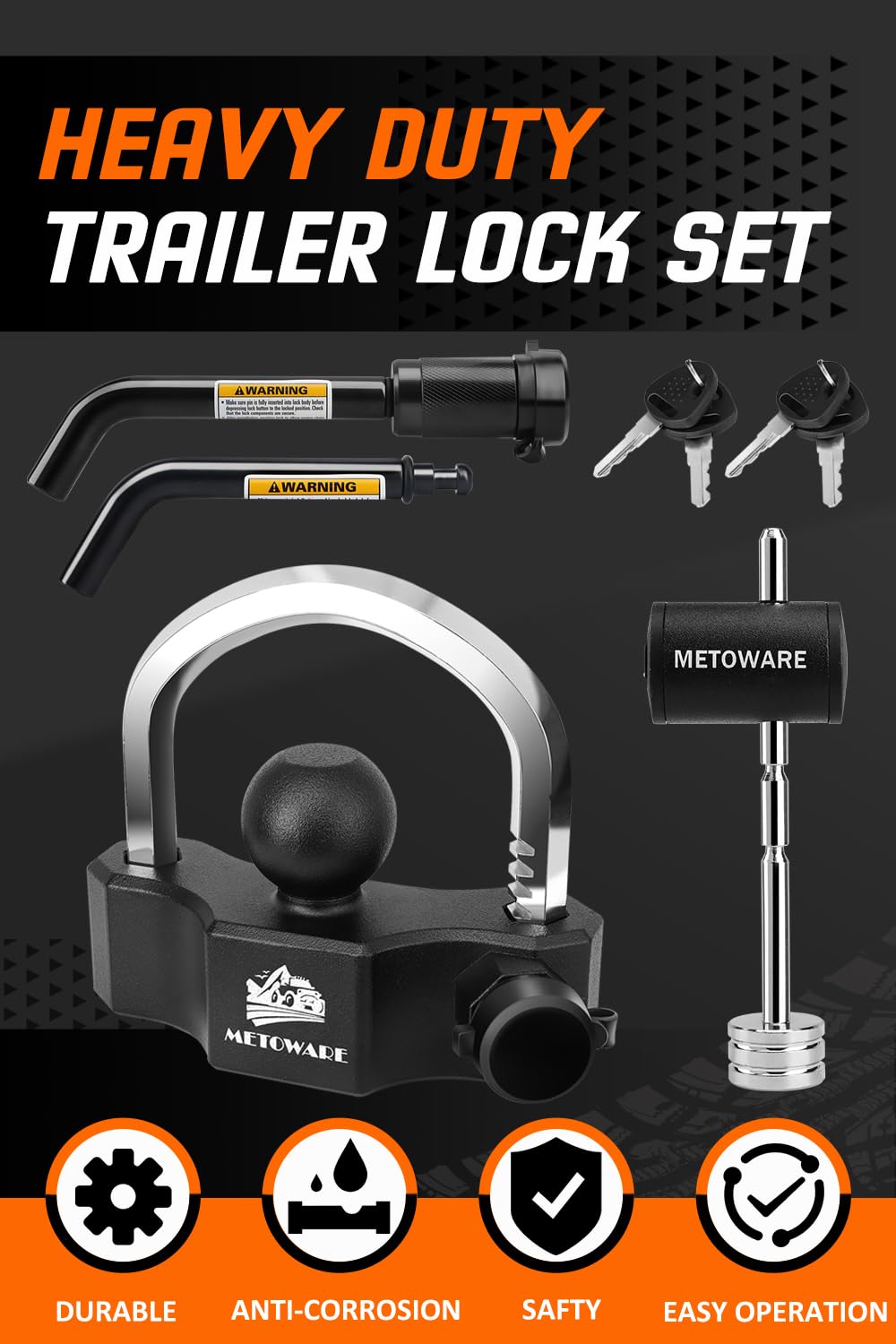 METOWARE installed on trailer coupler demonstrating secure connection while towing