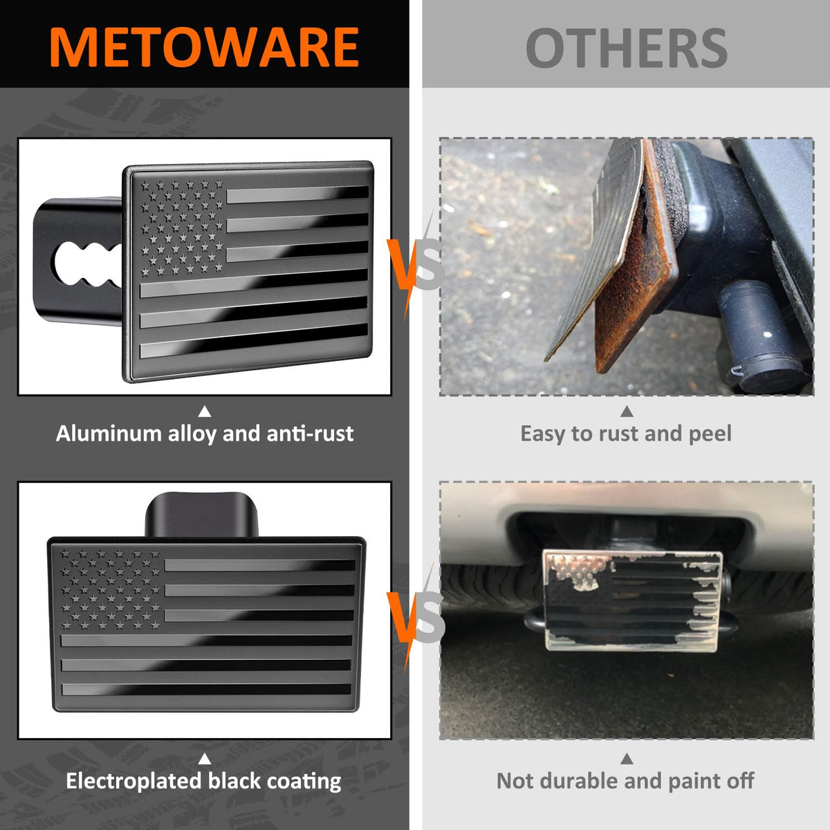 METOWARE keyed hitch lock and keys for theft prevention