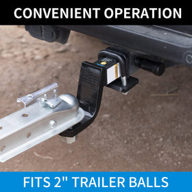 METOWARE latch with safety pin installed providing added security while parked