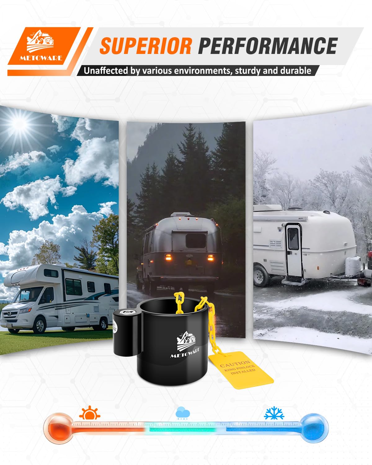 METOWARE secured RV at campsite providing visible security advantage