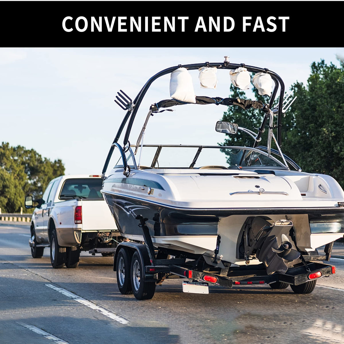 METOWARE lifestyle image of trailer attached showing practical towing setup