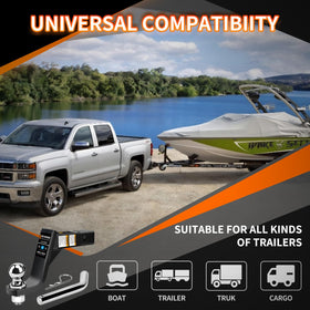 METOWARE ball mount towing a trailer in a lifestyle outdoor scene