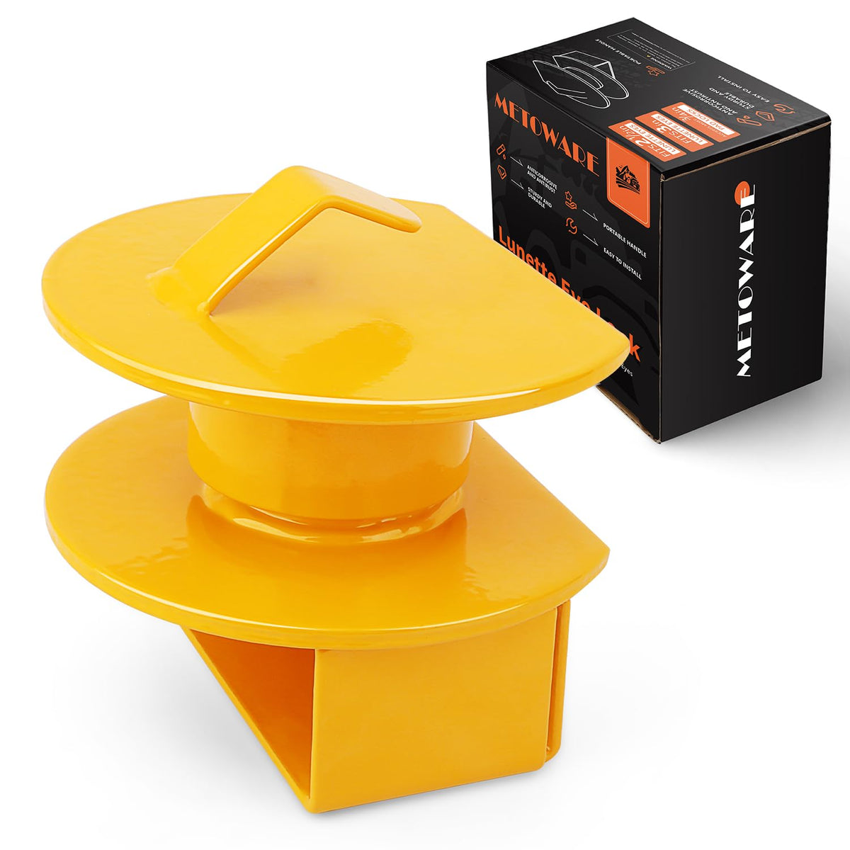 METOWARE front view of lunette eye lock showing solid steel protection