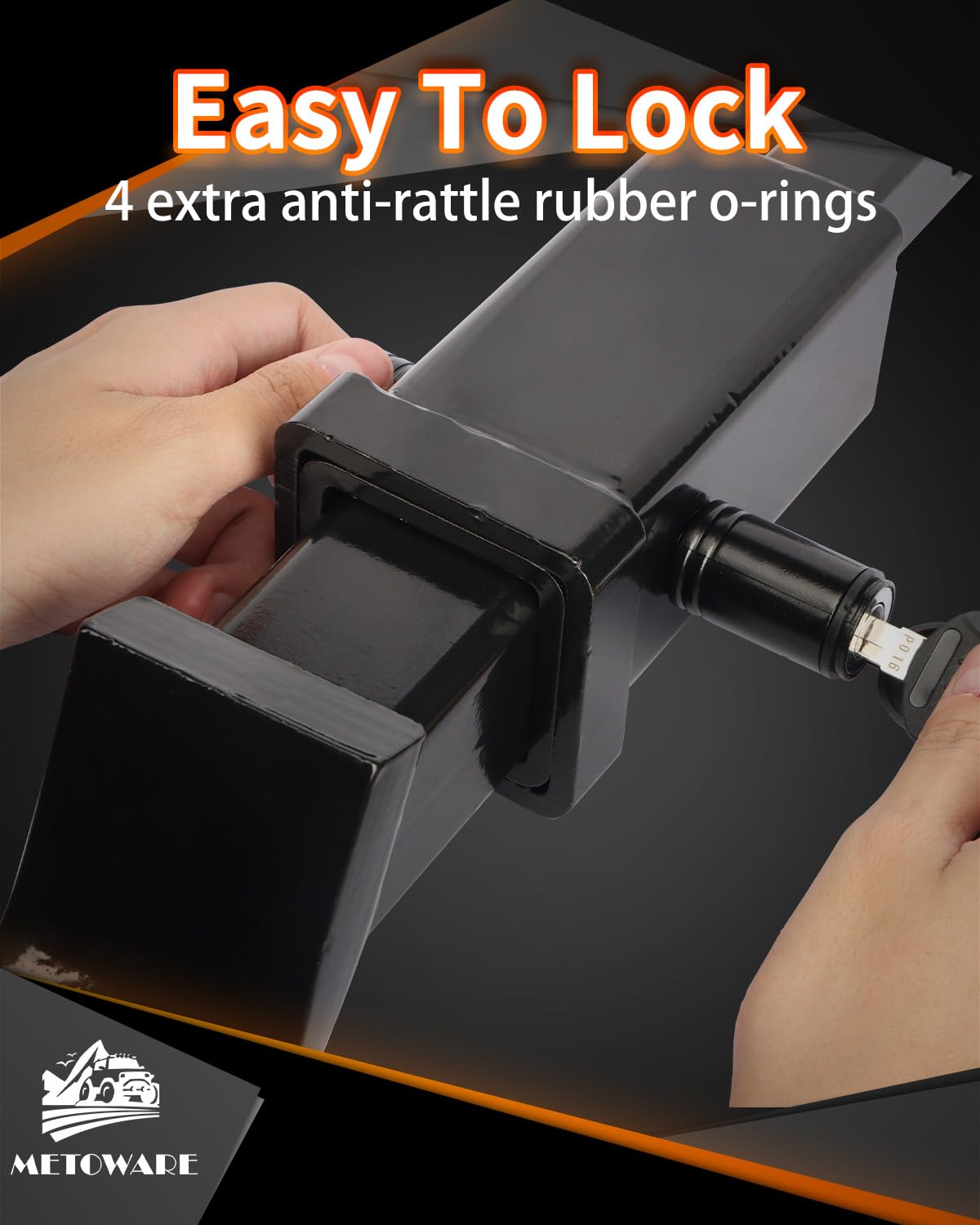 METOWARE rubber O-rings on pin, reduces rattling during towing