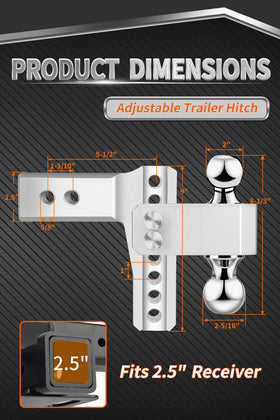 METOWARE side view showing 6-inch rise and drop adjustment for leveling benefit