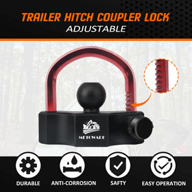 METOWARE coupler lock next to measuring tape showing compact size and scale benefit