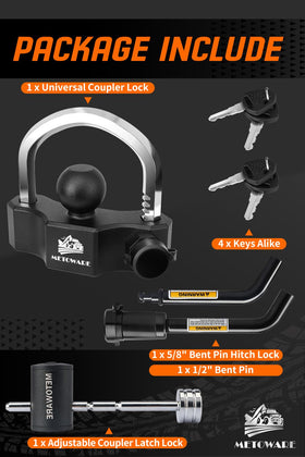 METOWARE universal coupler lock close-up showing ratchet fit and secure hold