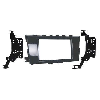 Metra installed front view showing clean double DIN fit and factory-like finish