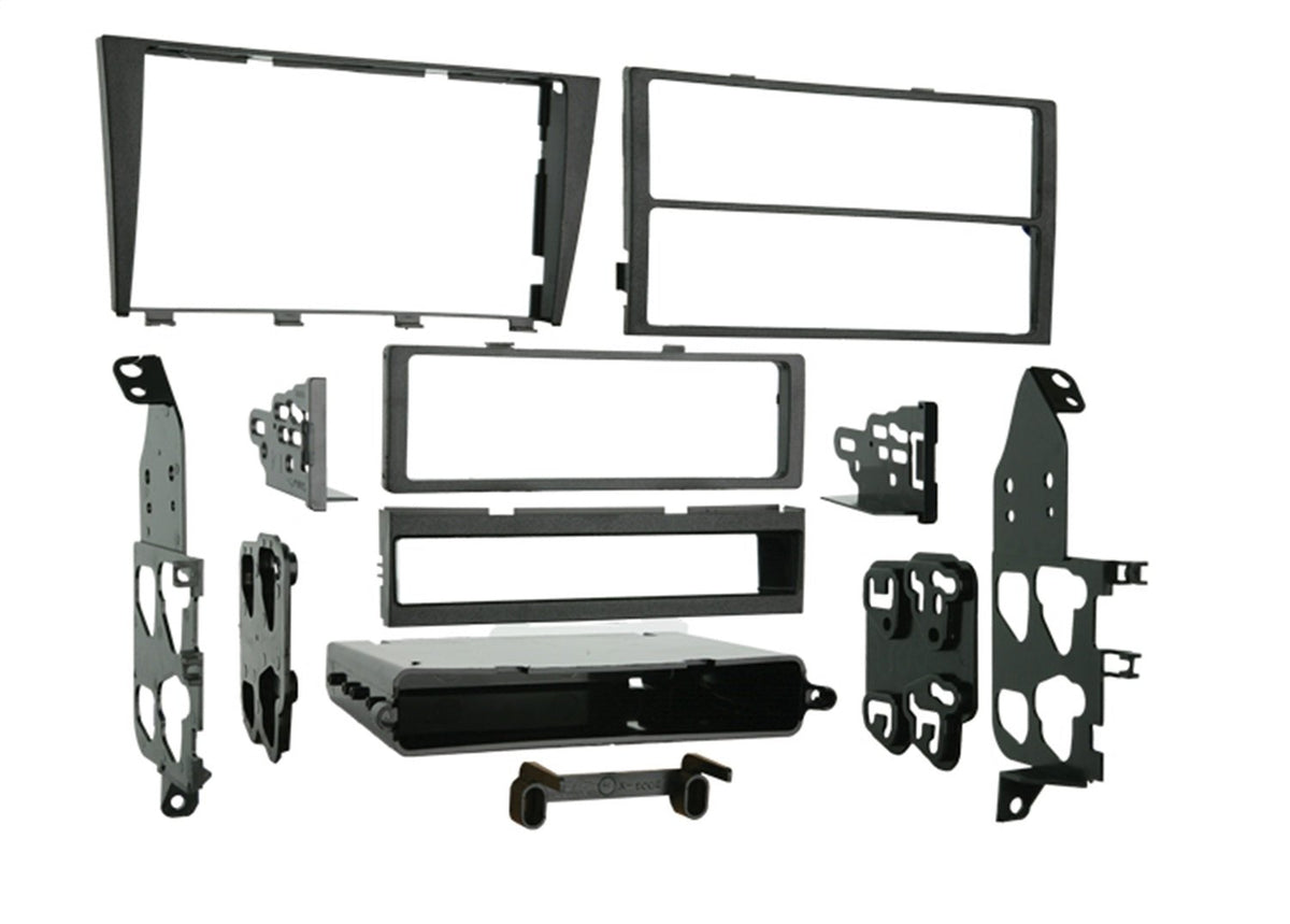 Metra 99-8151 front fascia showing precise fit and OEM-style matte-black finish