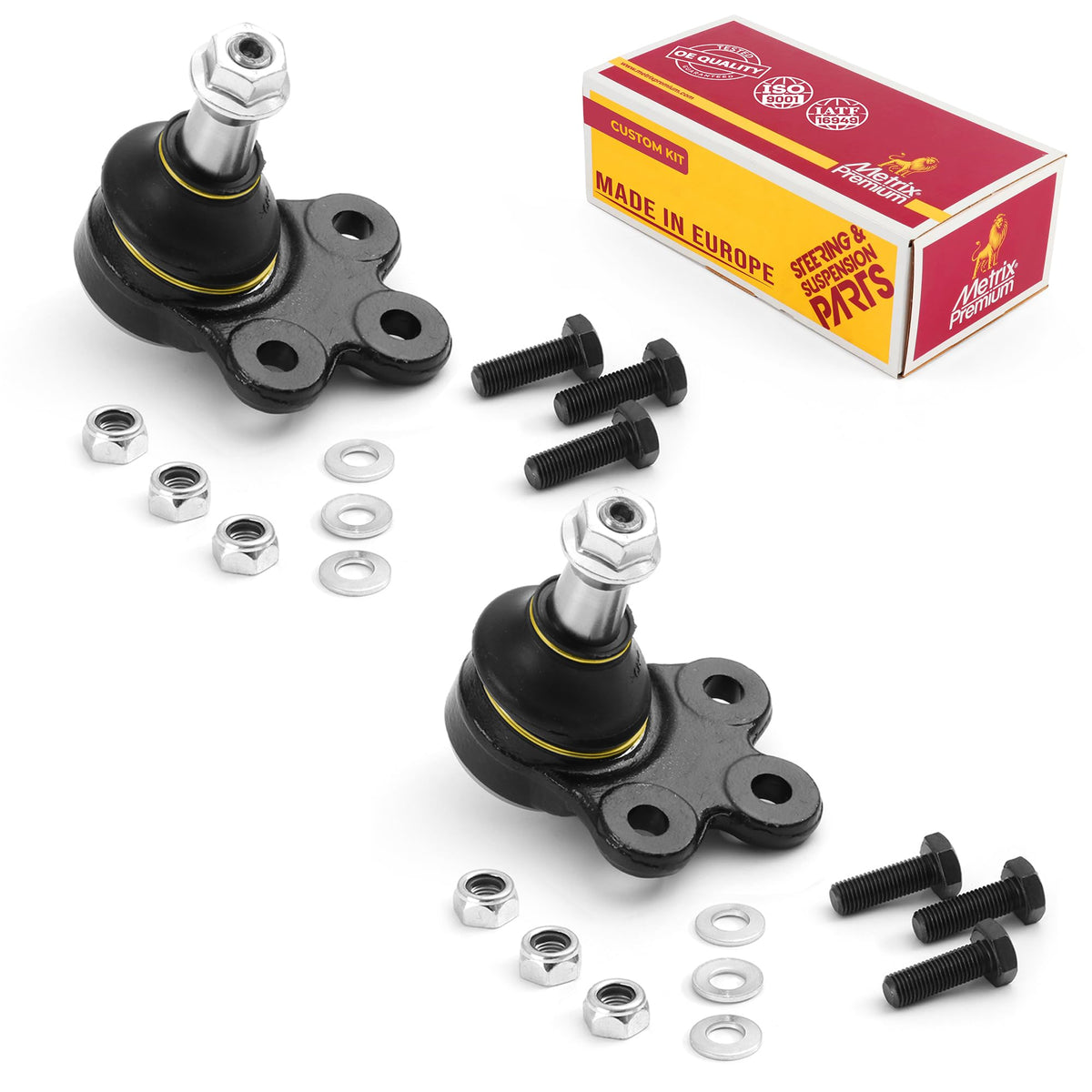 METRIX front lower ball joints packaging showing part K500227 benefit reliability