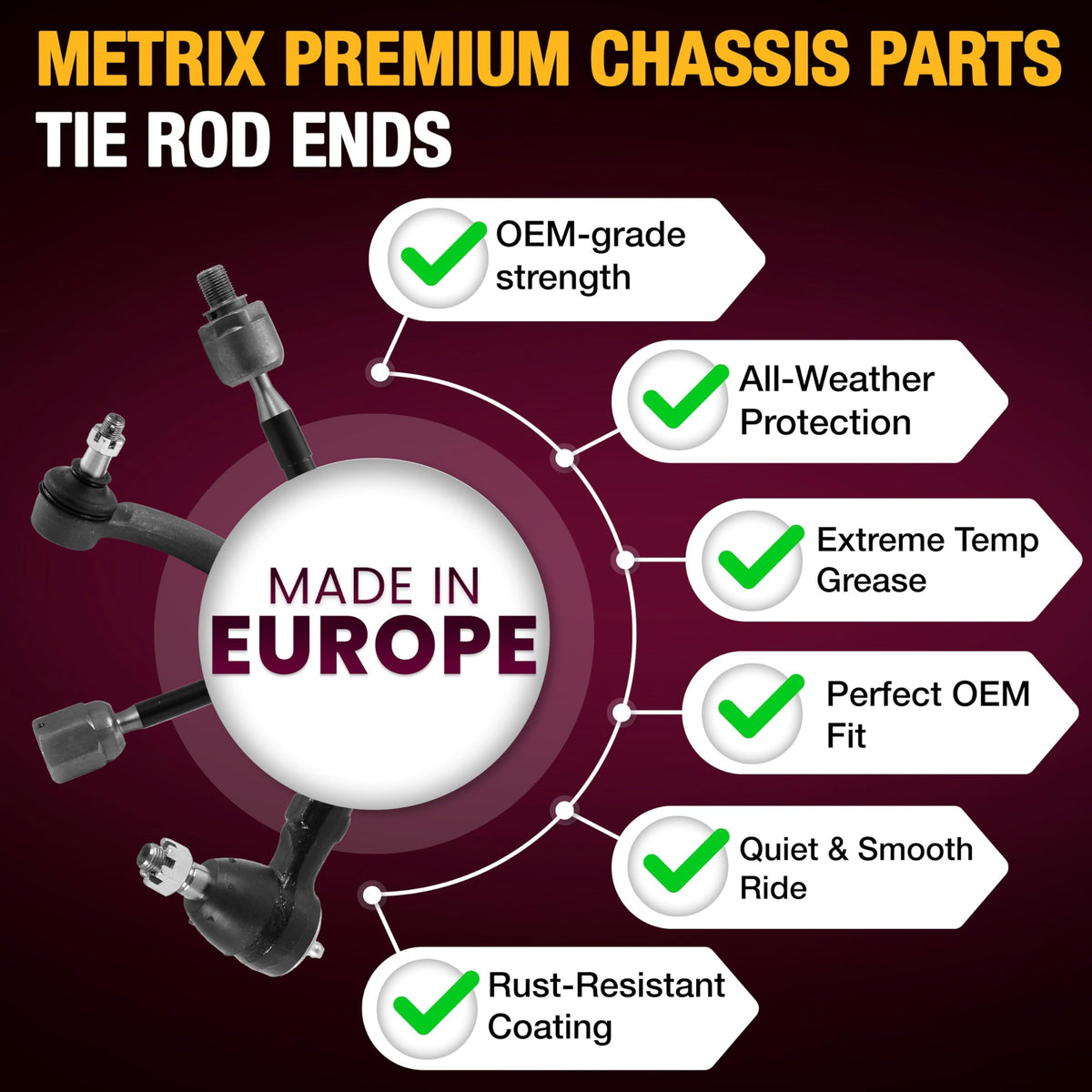 Metrix precision ball stud close-up showing smooth steering response