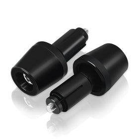 MFGZD front view of black bar end plug showing clean finish and style benefit