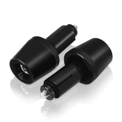 MFGZD front view of black bar end plug showing clean finish and style benefit