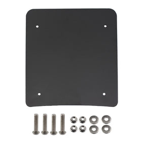MGWILL front view of stainless tour pack plate showing sturdy shape and improved fit