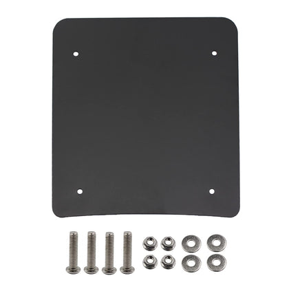 MGWILL front view of stainless tour pack plate showing sturdy shape and improved fit
