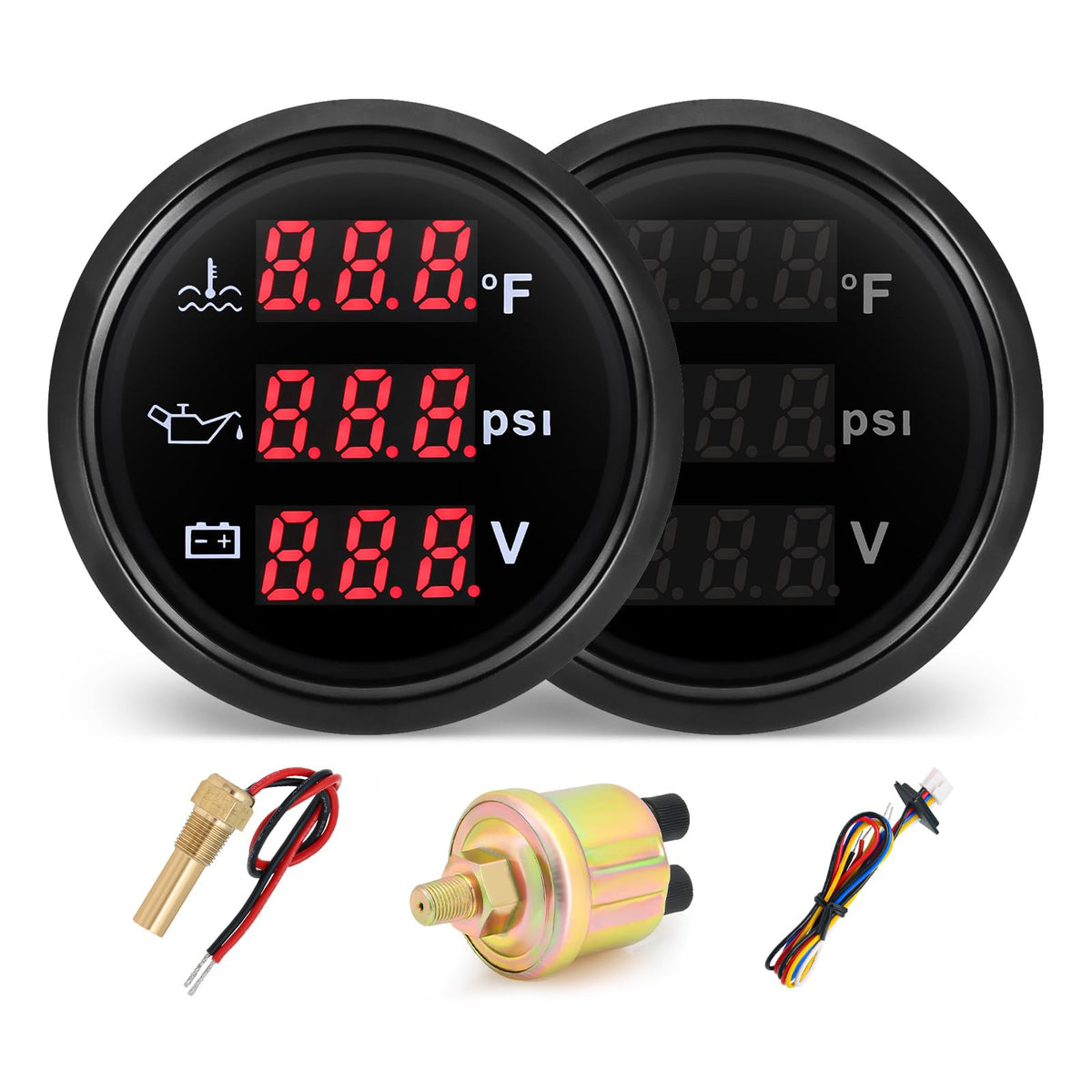 MH triple gauge front view showing clear dials and readouts for quick monitoring