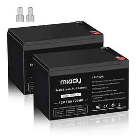Miady battery front view showing labeling and compact benefits