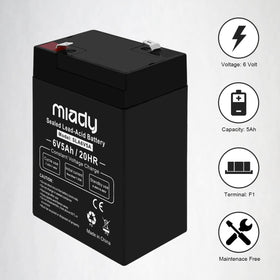 Miady battery installed in emergency light highlighting dependable backup power