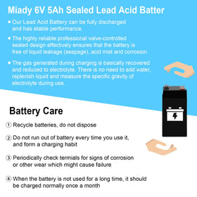Miady battery powering ride-on toy demonstrating reliable runtime benefit