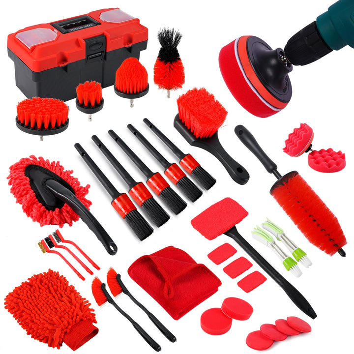 MIANYINGR front packaging with red toolbox showing full 35-piece kit for organized storage