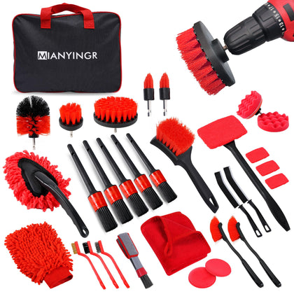 MIANYINGR front view of red kit in handbag, shows organized tools and portability benefit