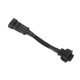 Michigan Motorsports adapter front connector showing plug design and secure fit benefit