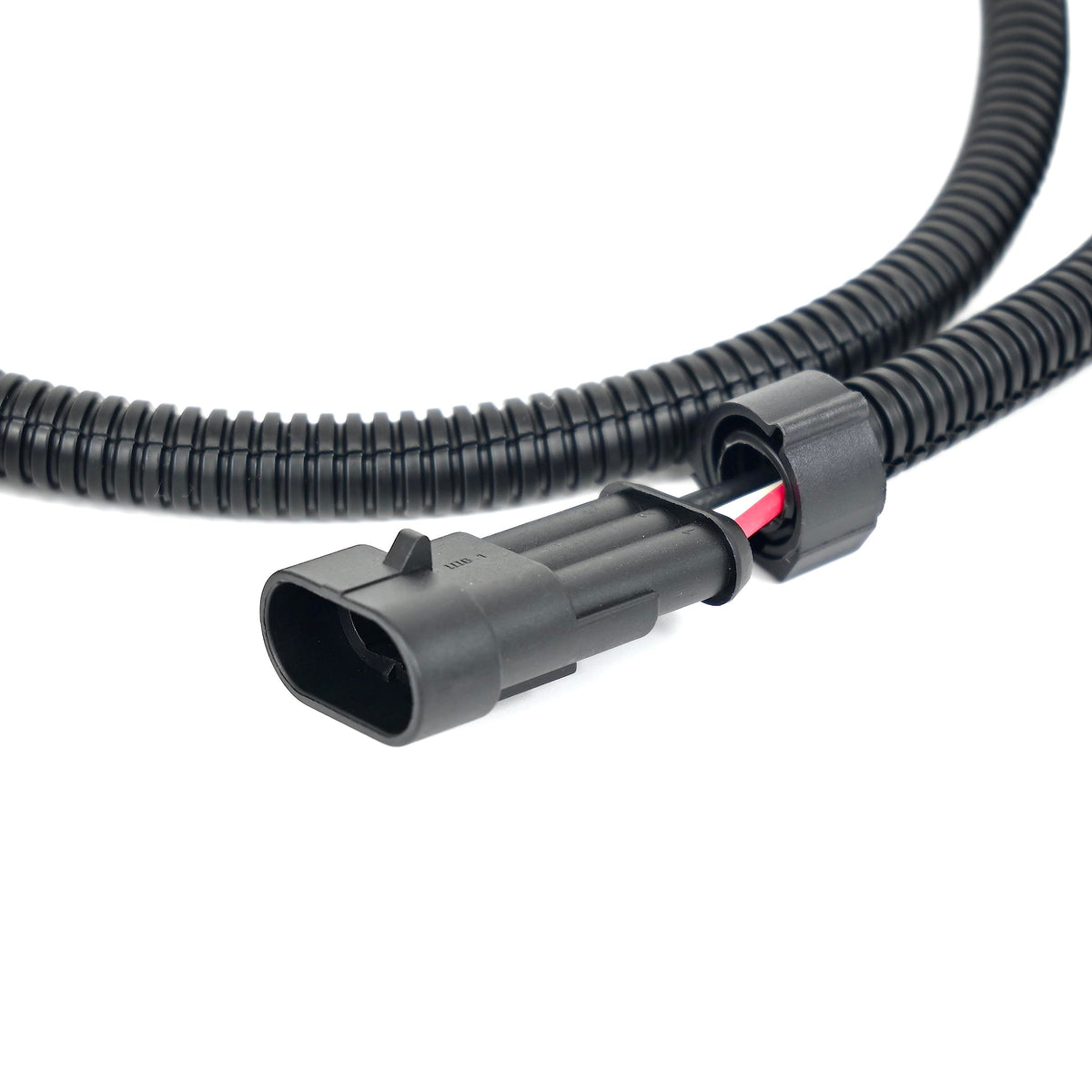Michigan Motorsports connector close-up showing OEM-style pins and secure fit benefit